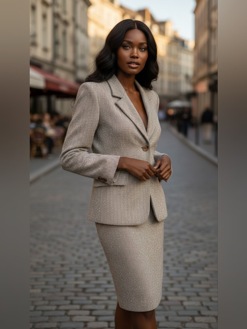 Pendleton Classic 100% Virgin Wool Herringbone Skirt Suit USA Size 10